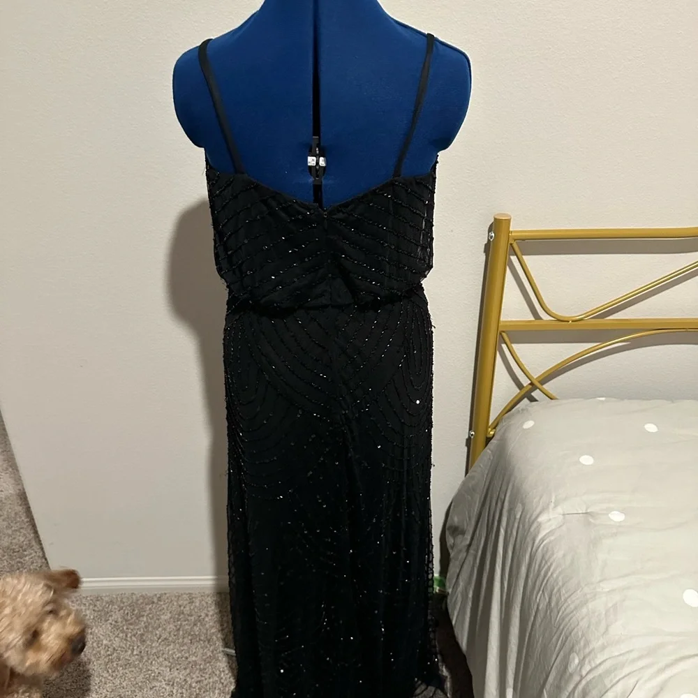Adrianna Papell Black Sequin Gown - Picture 4 of 8